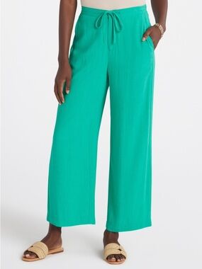 Z Supply Cropped Drawstring Pants in Teal Green